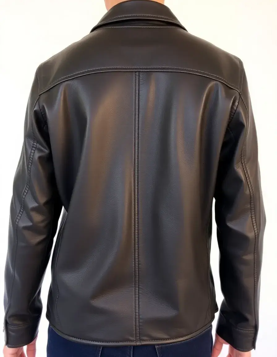 Semi-aniline leather jacket with a slight protective sheen