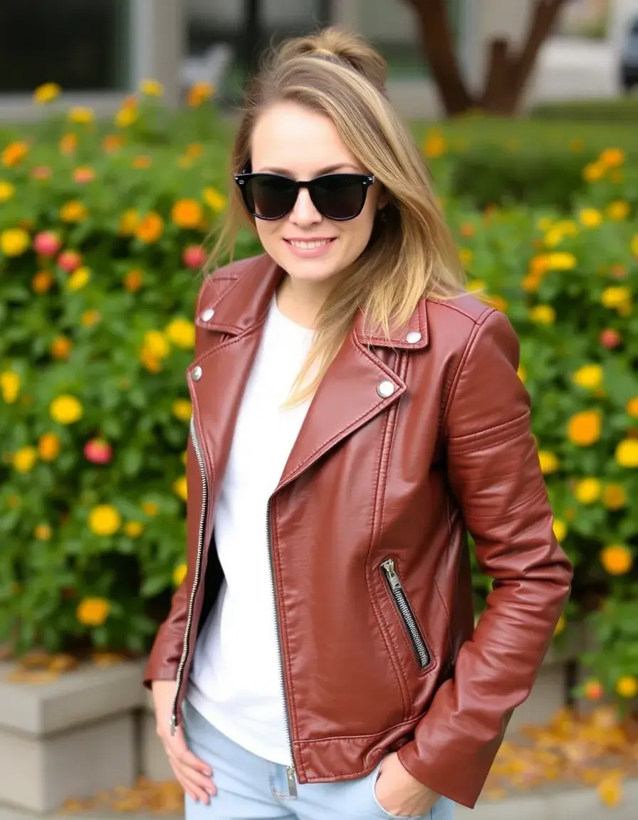 Stylish faux leather jacket alternative in a modern cut