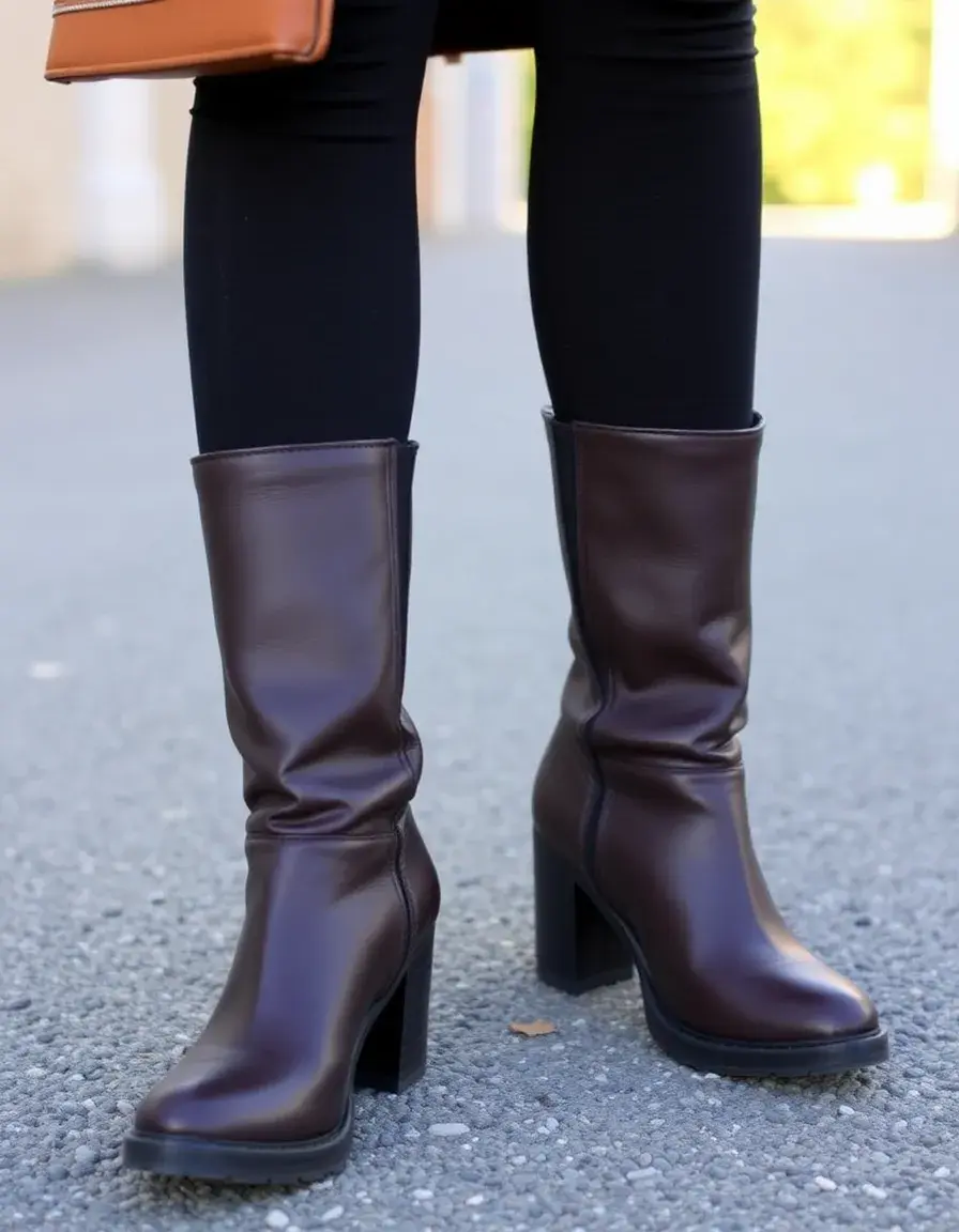 Faux leather boots cruelty-free footwear