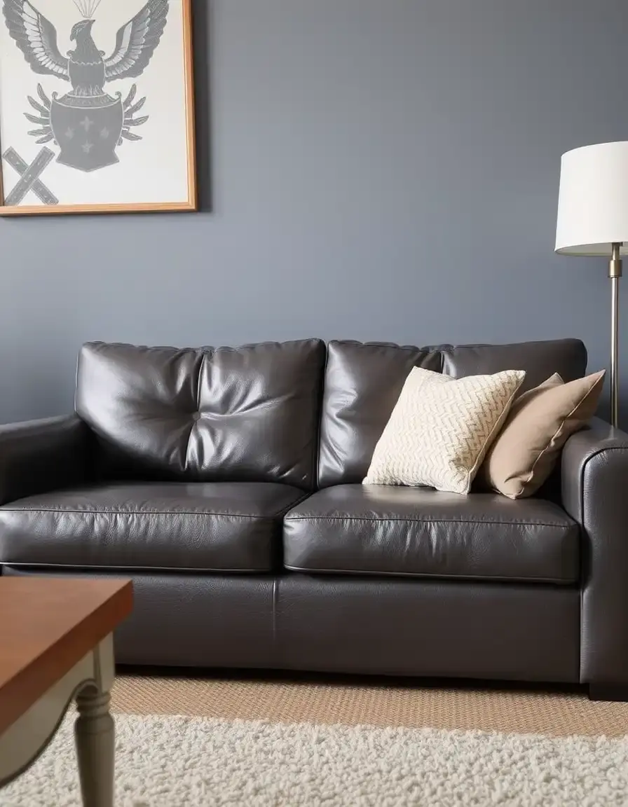 Faux leather couch easy care furniture