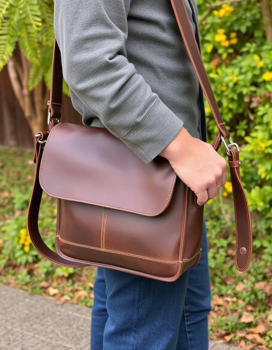 Leather Messenger Bag for work