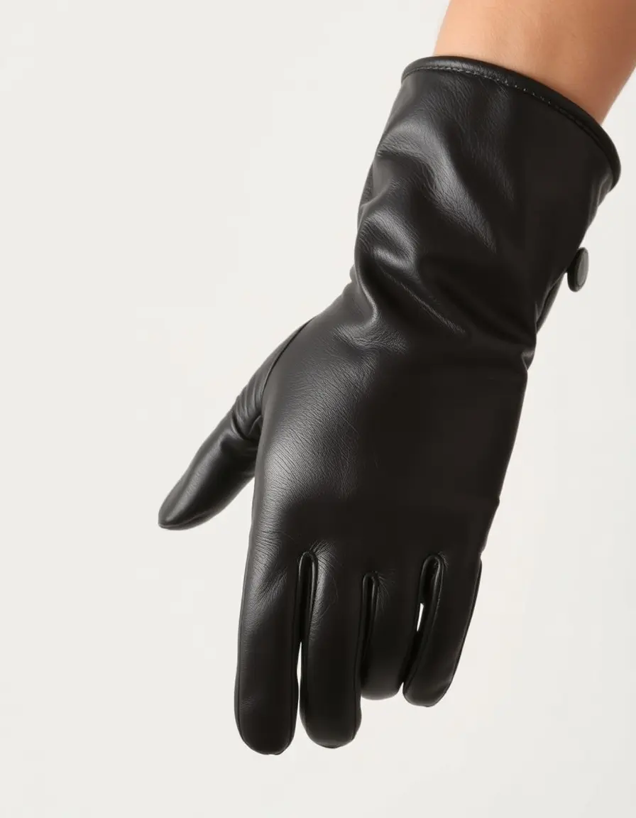 Full finger leather gloves in deep brown