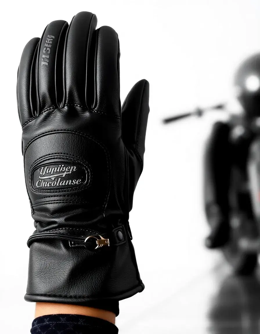 Motorcycle padded leather gloves with carbon fiber knuckles