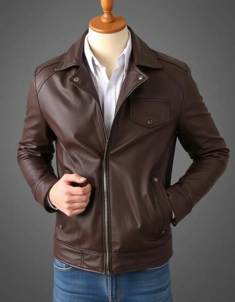 High-fashion designer leather jacket