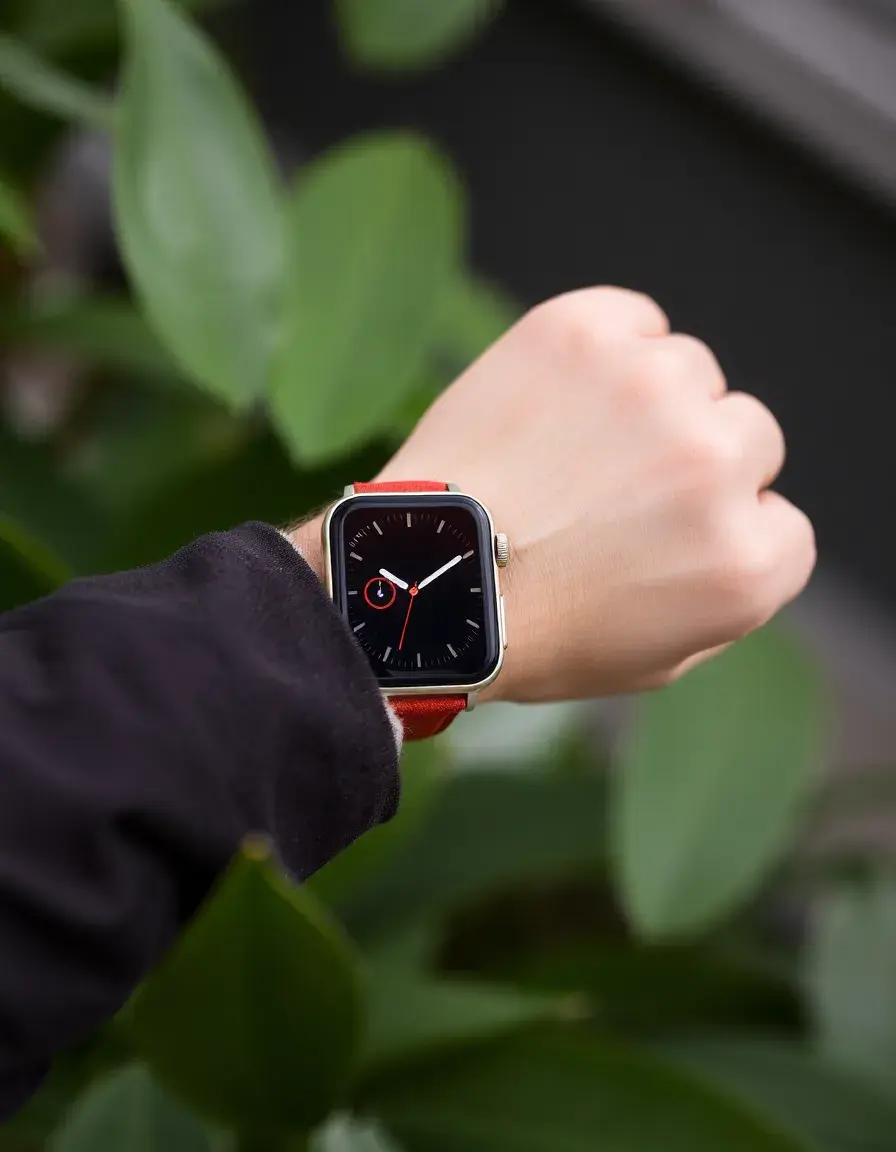 Vibrant red leather watch band for Apple Watch