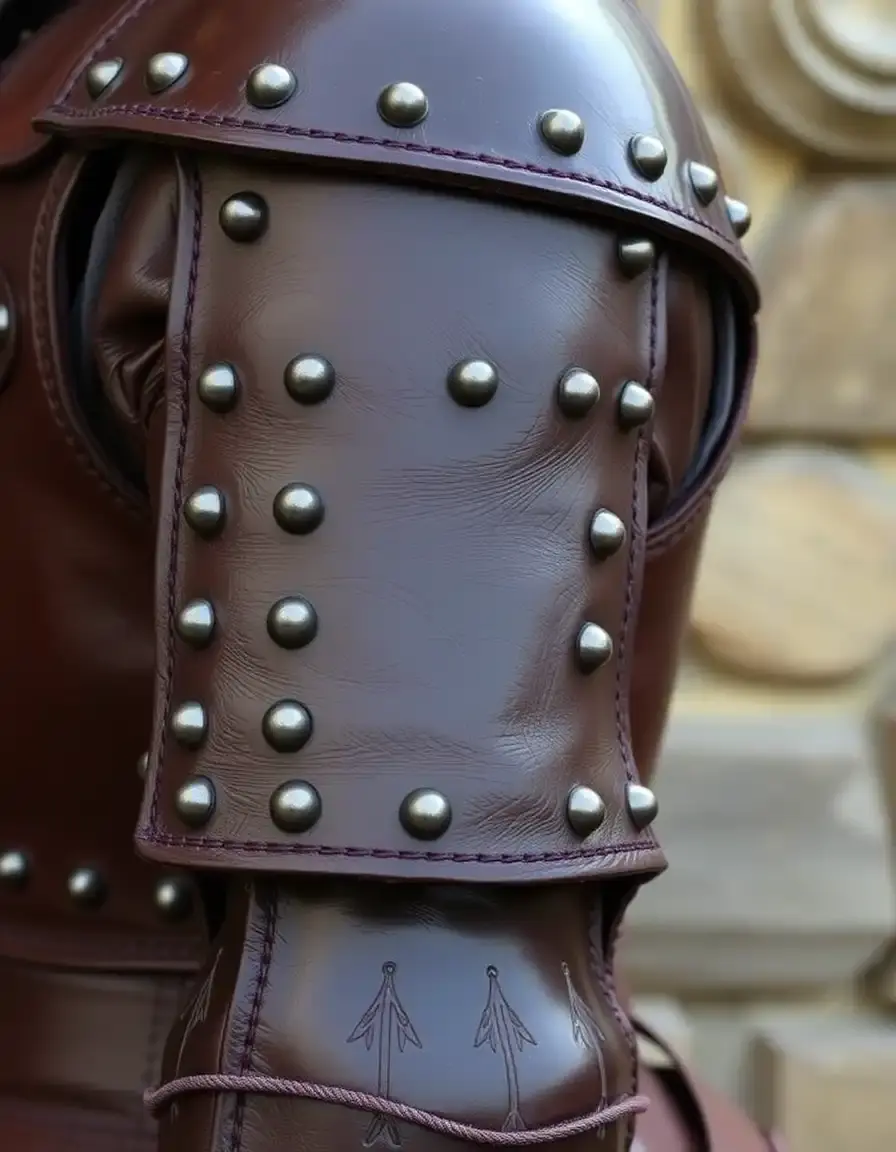 Studded reinforced leather armor with metal accents
