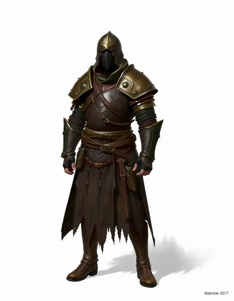 Hide leather armor 5e featuring fur trim and raw edges