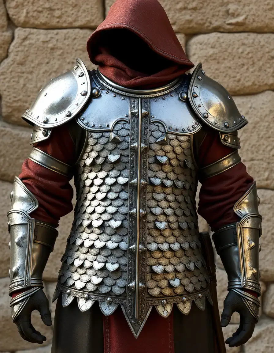 Scale mail leather armor 5e with overlapping protective scales
