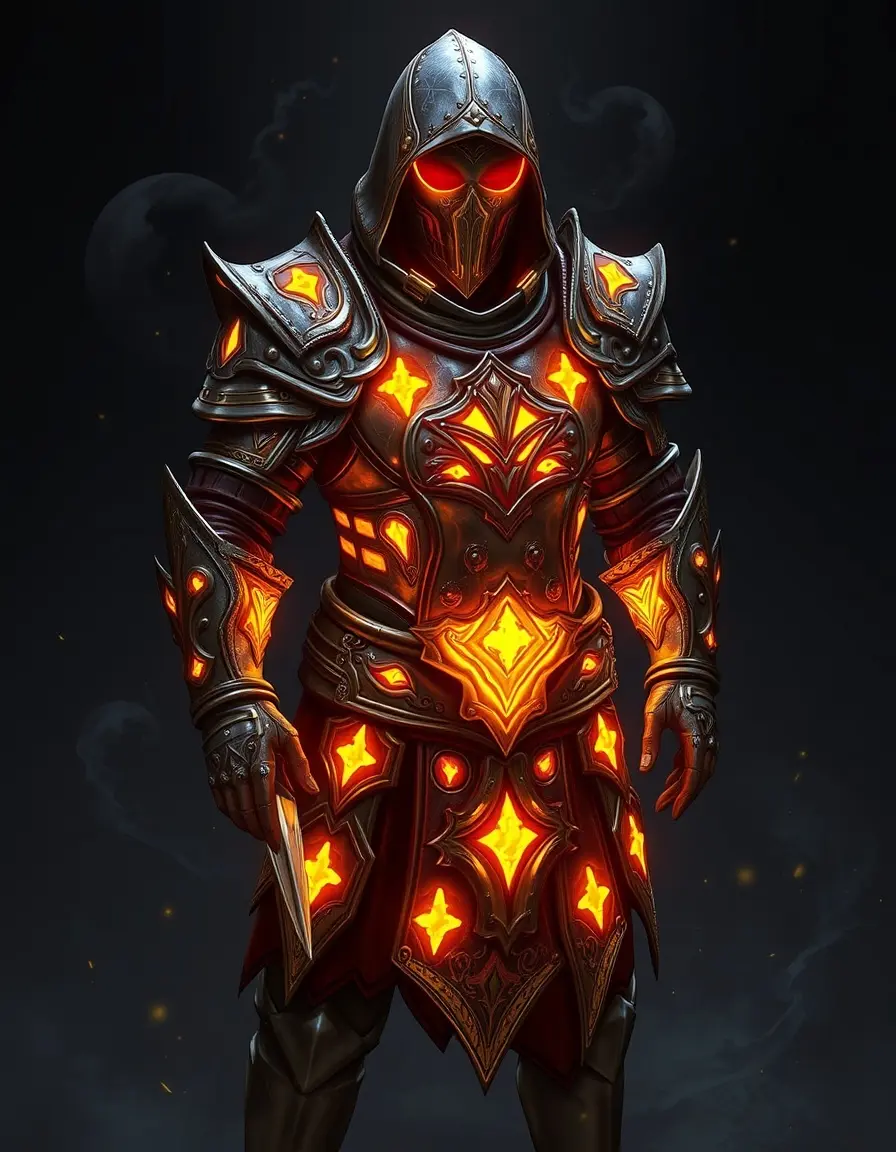 Enchanted glowing leather armor 5e concept art