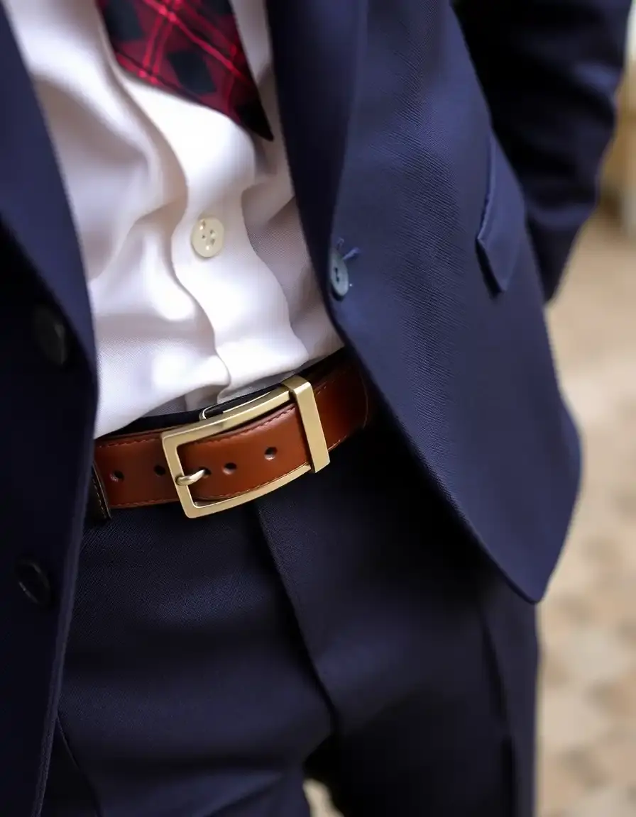 Formal leather belt