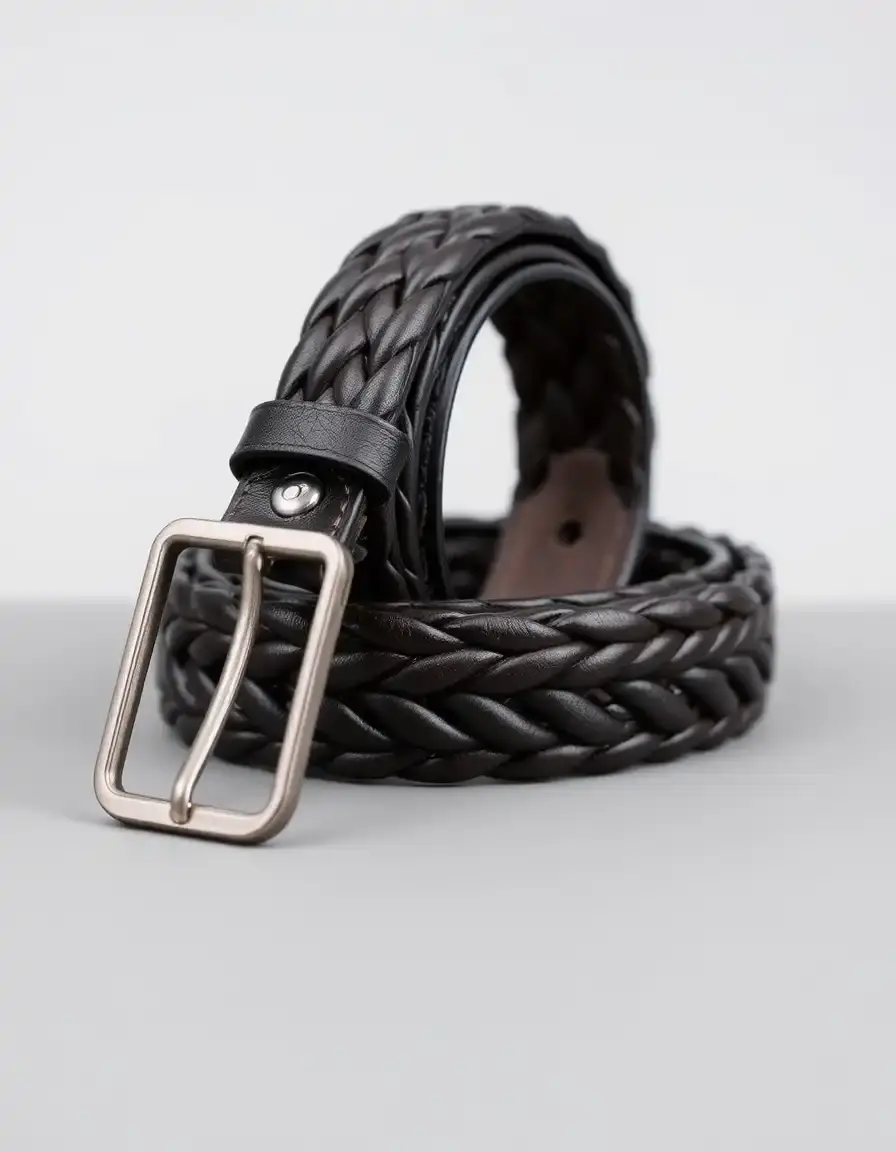 Braided leather belt