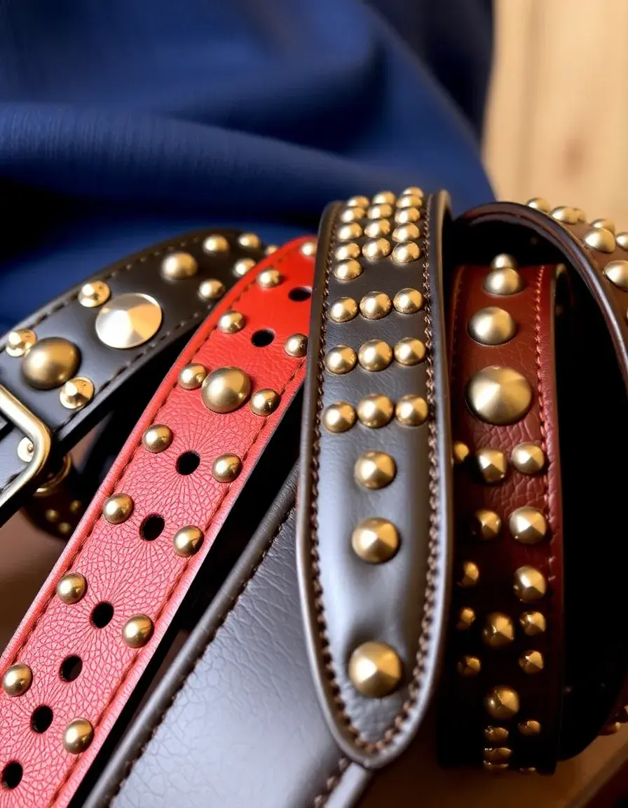 Studded leather belt