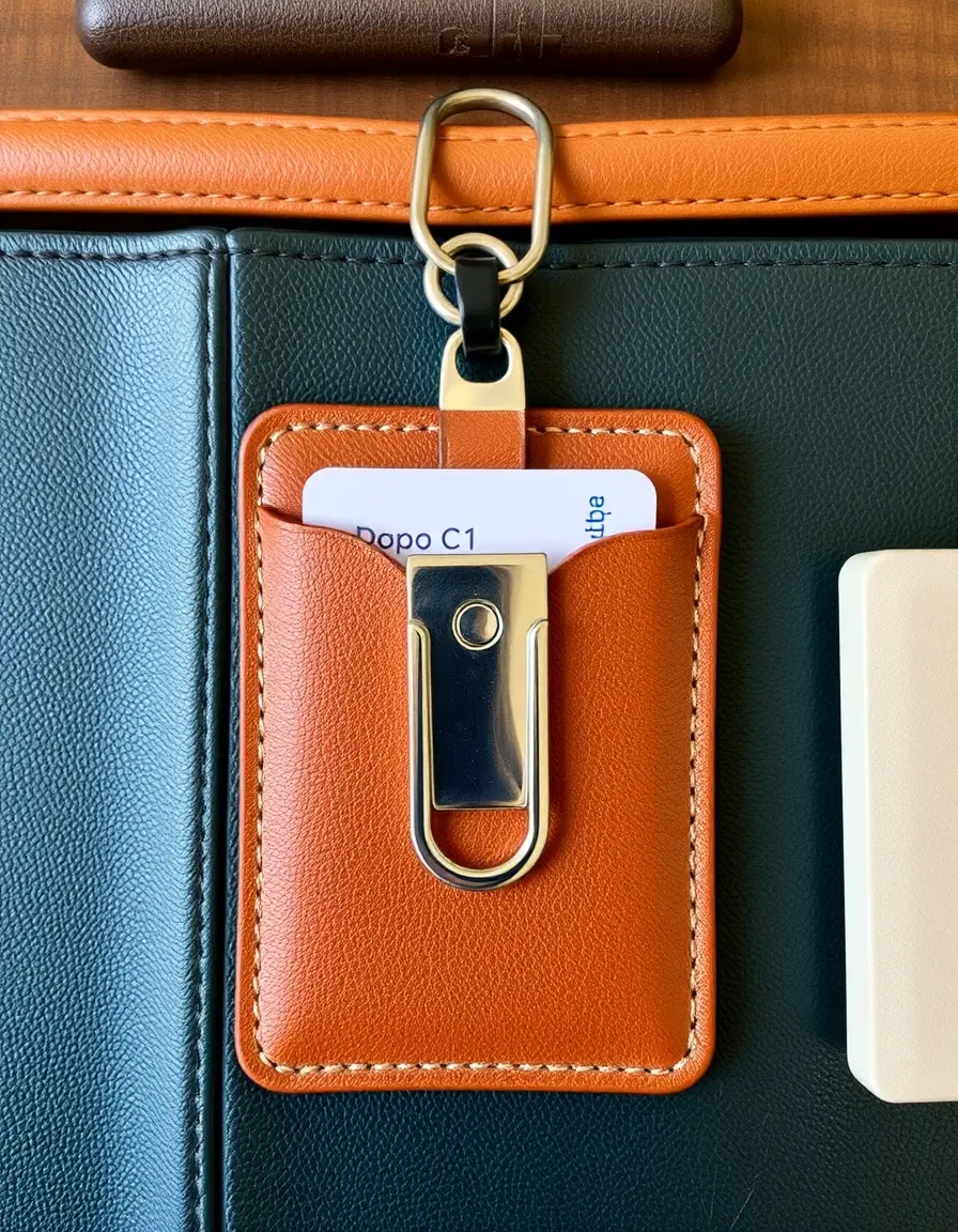 Metal Clip Leather Card Holder