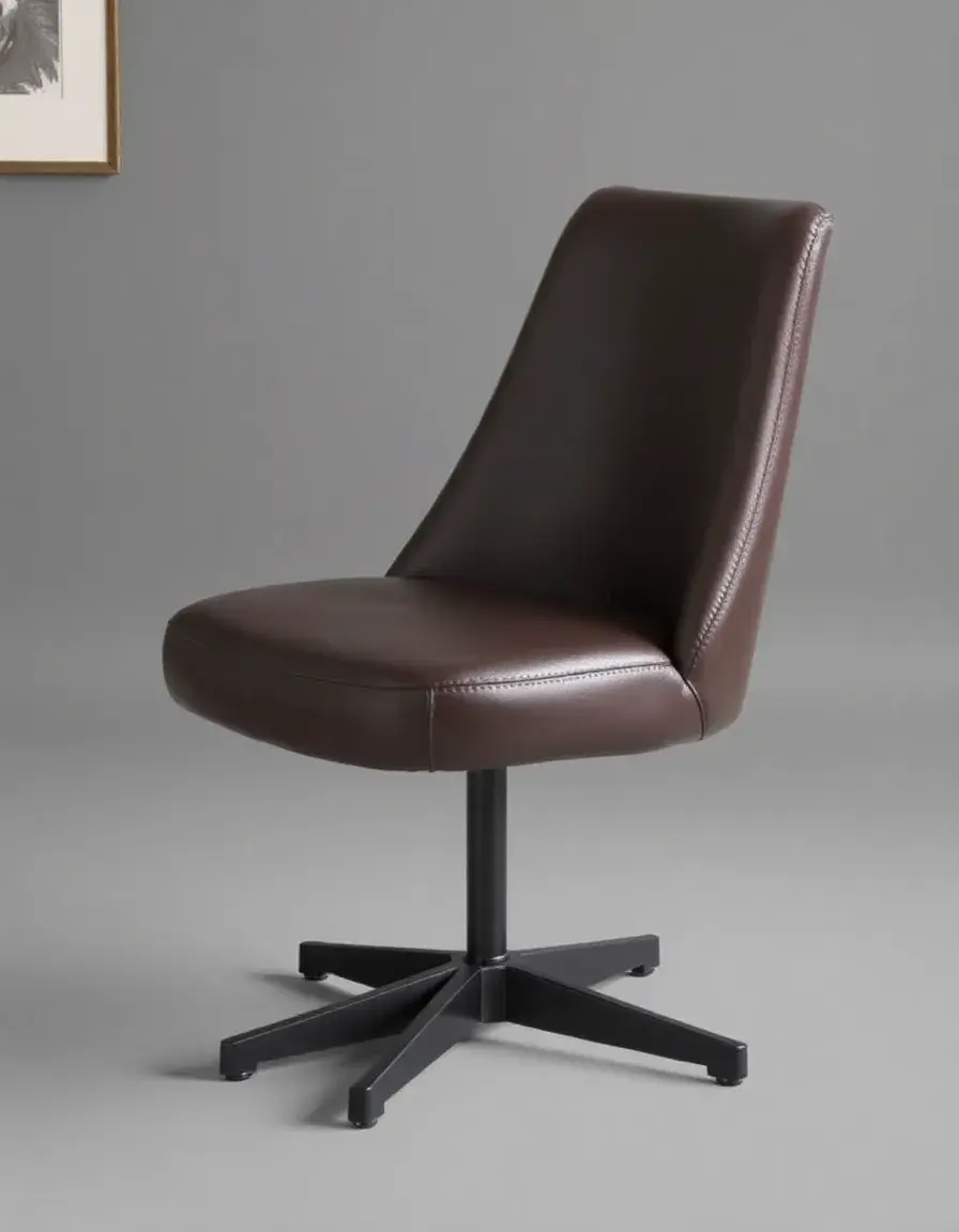 Swivel base leather dining chair
