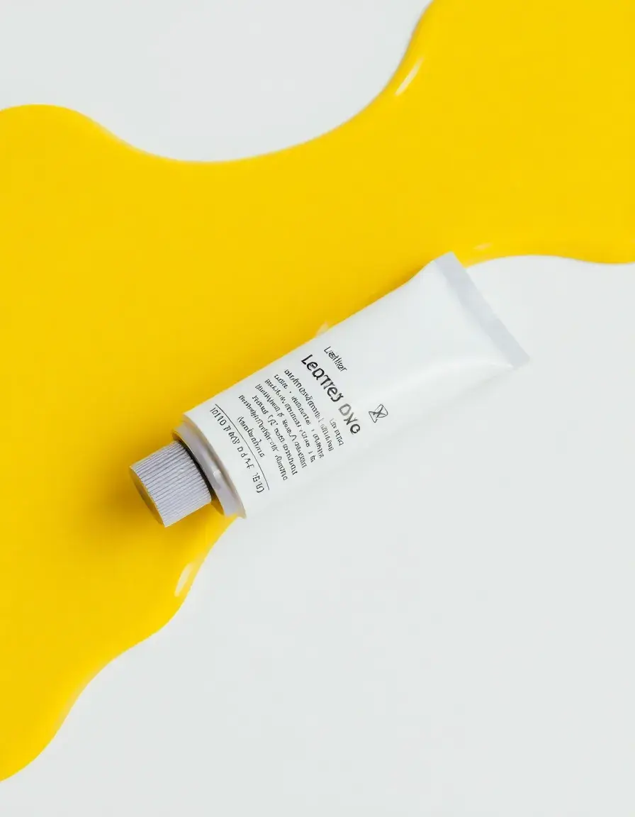 Yellow leather dye tube