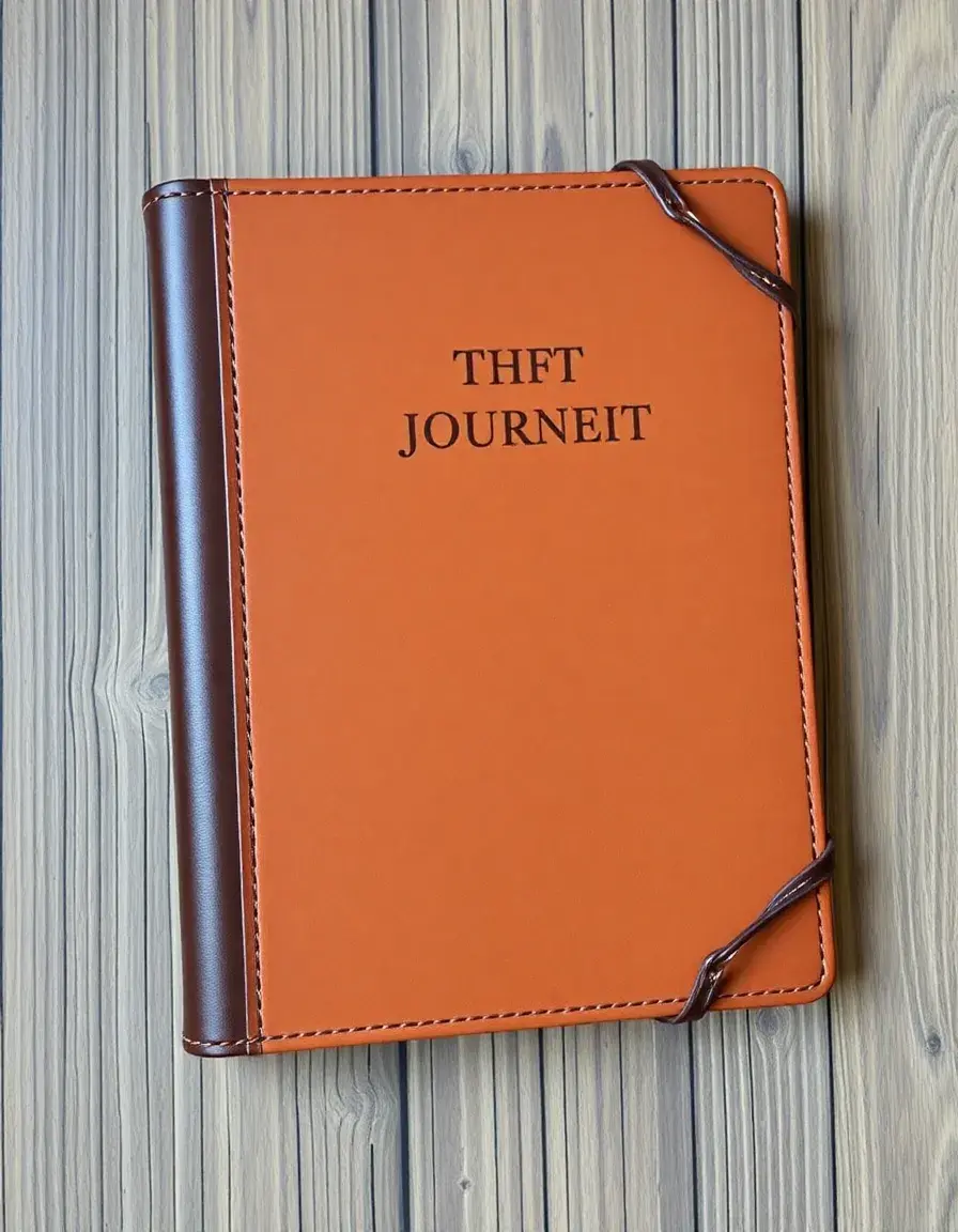 Bound hardcover leather journal in deep brown