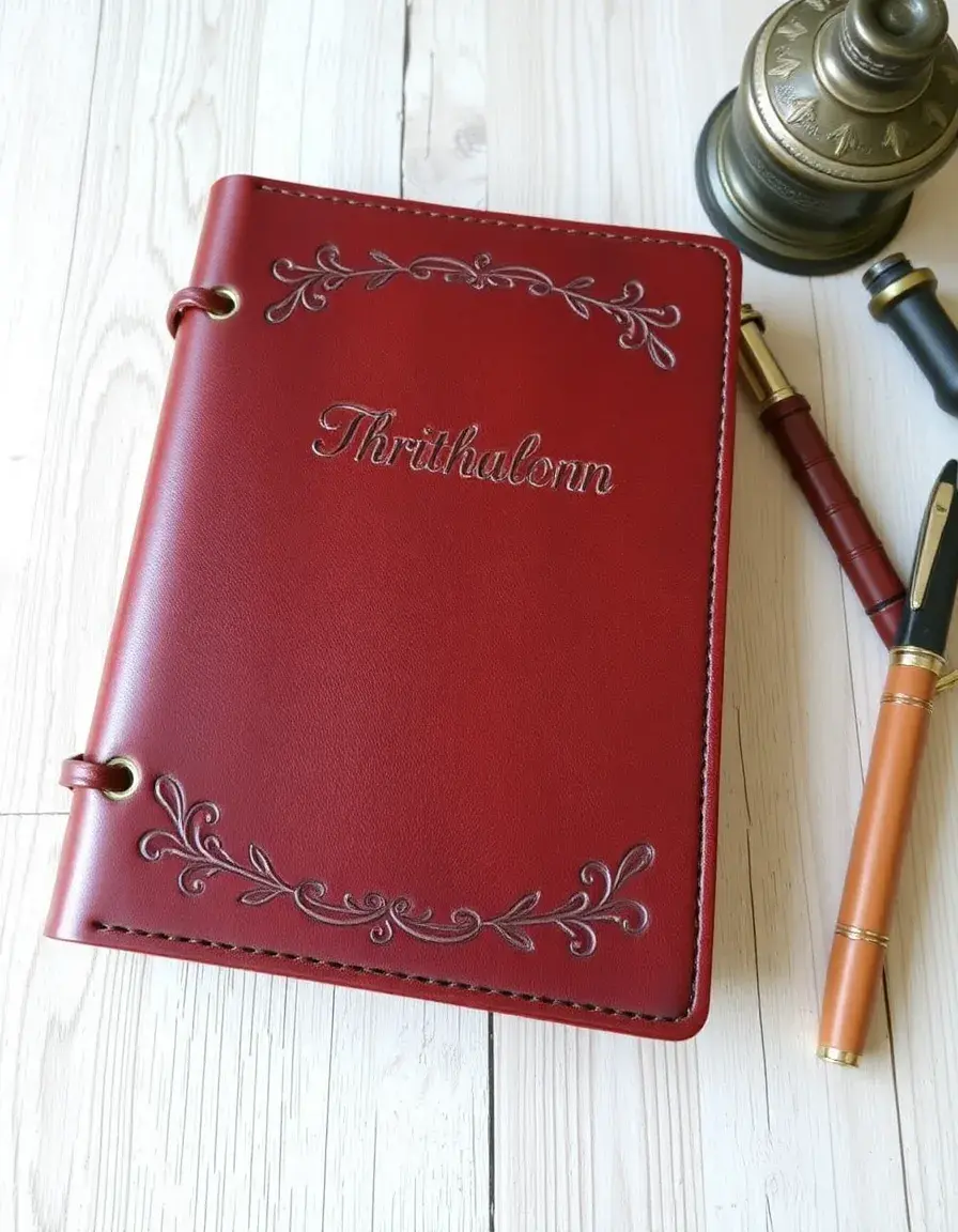 Personalized embossed leather journal