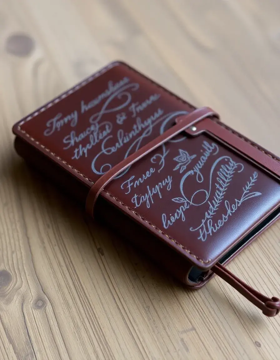 Travel size leather journal with rugged finish