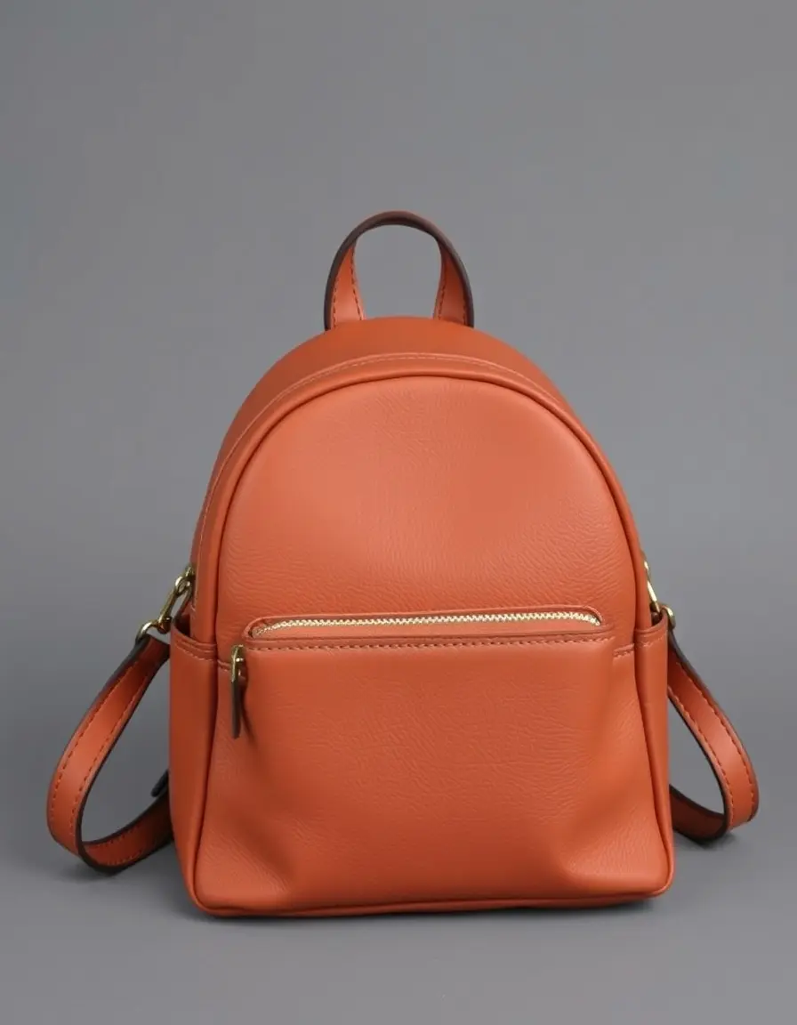 Small leather mini backpack for women in a cute design