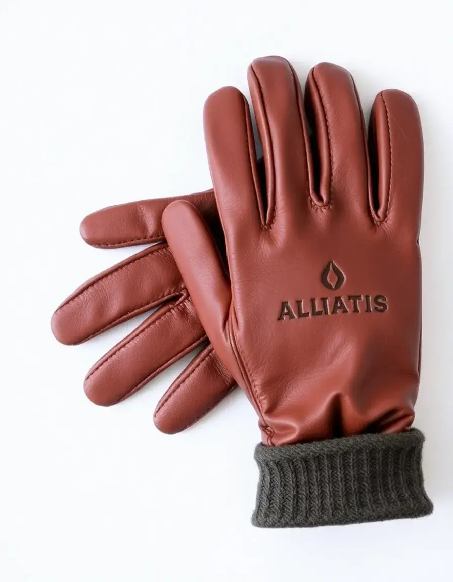 Brown leather gardening gloves with protective cuffs