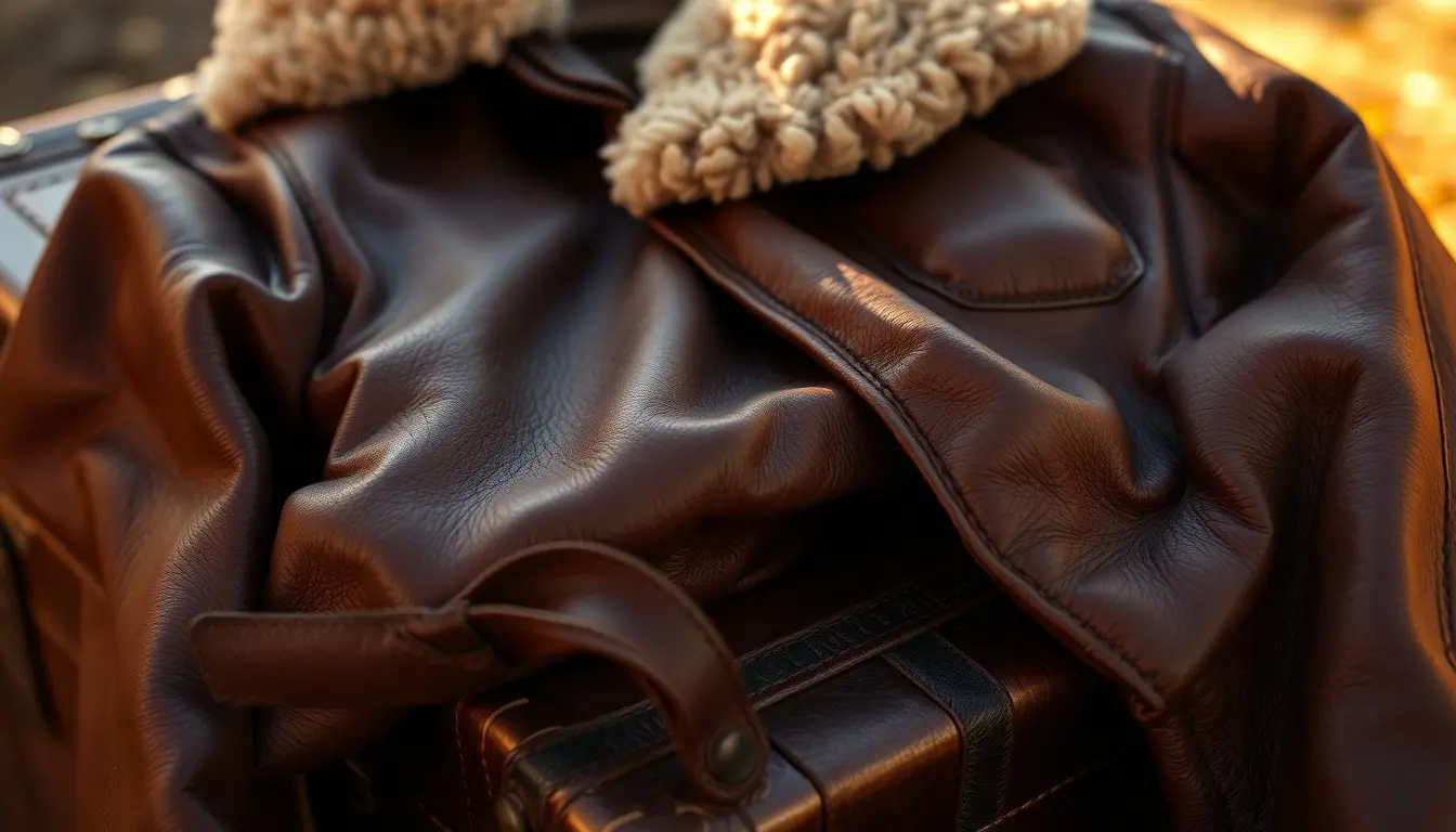 aviator jacket brown leather