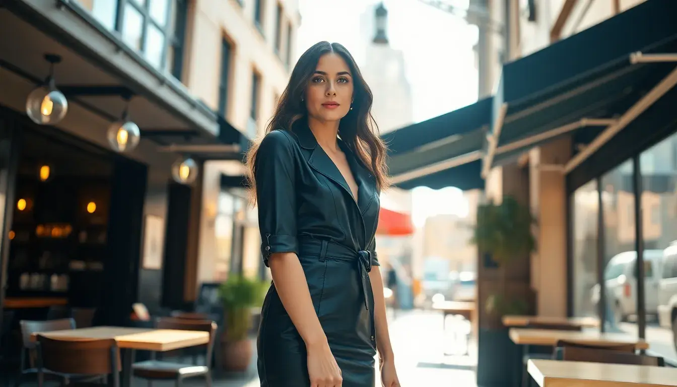 black leather dress