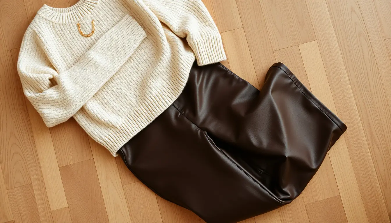 brown leather pants