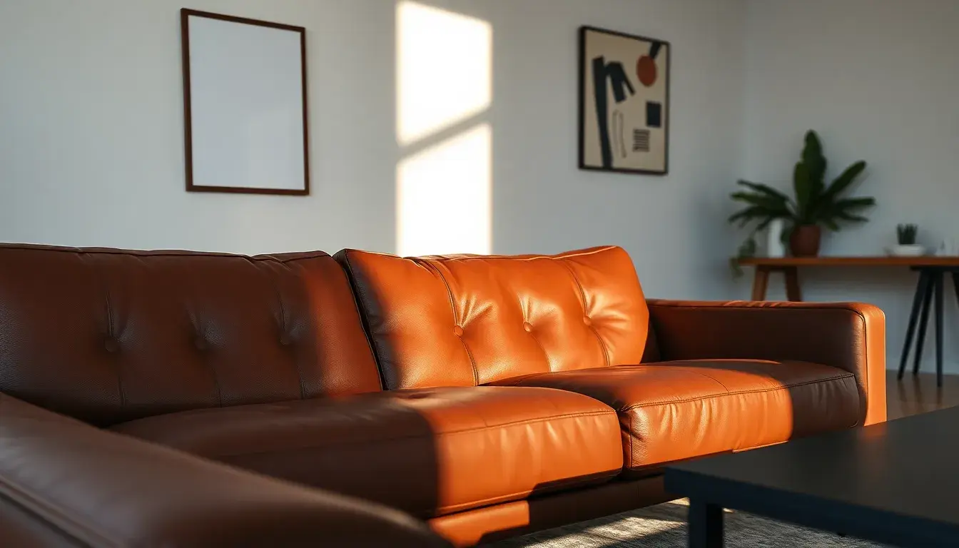 faux leather couch