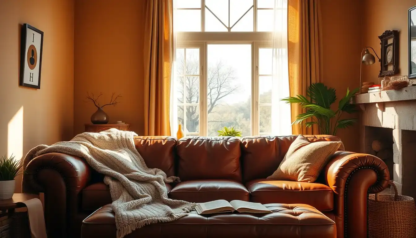 full grain leather sofa