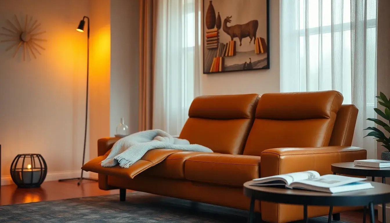 leather recliner settee