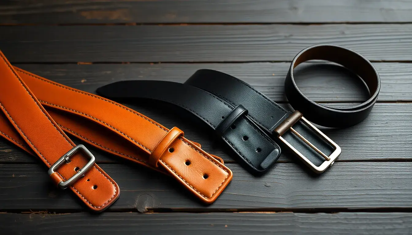 mens leather belts