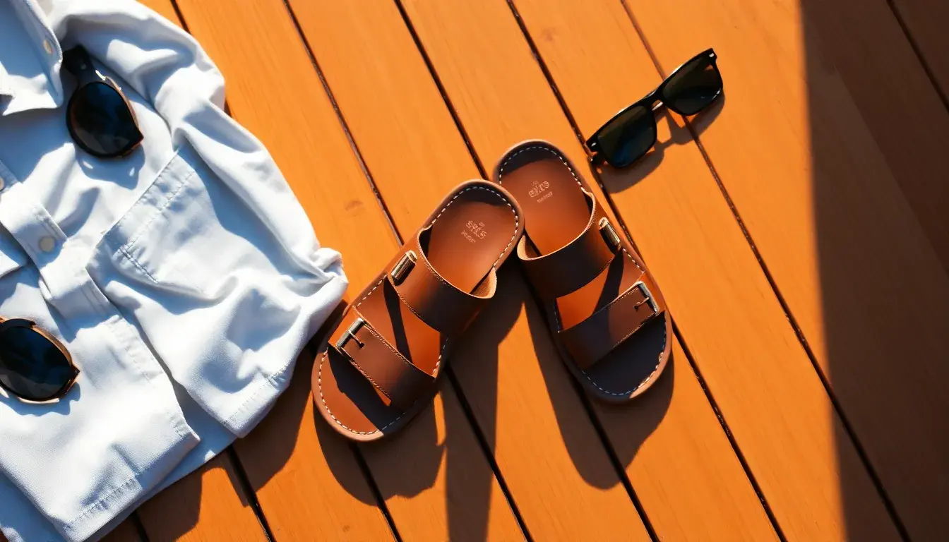 mens sandals in leather