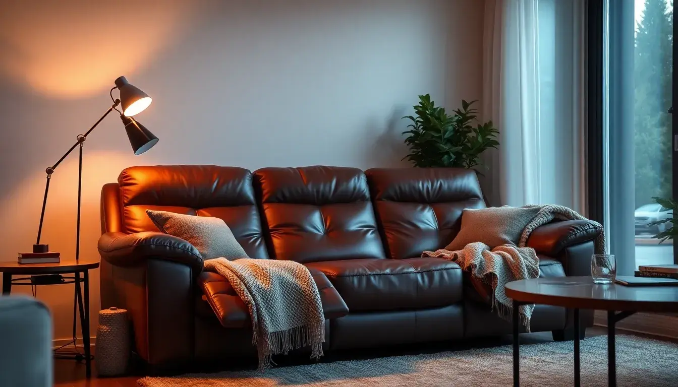 reclining leather sofa