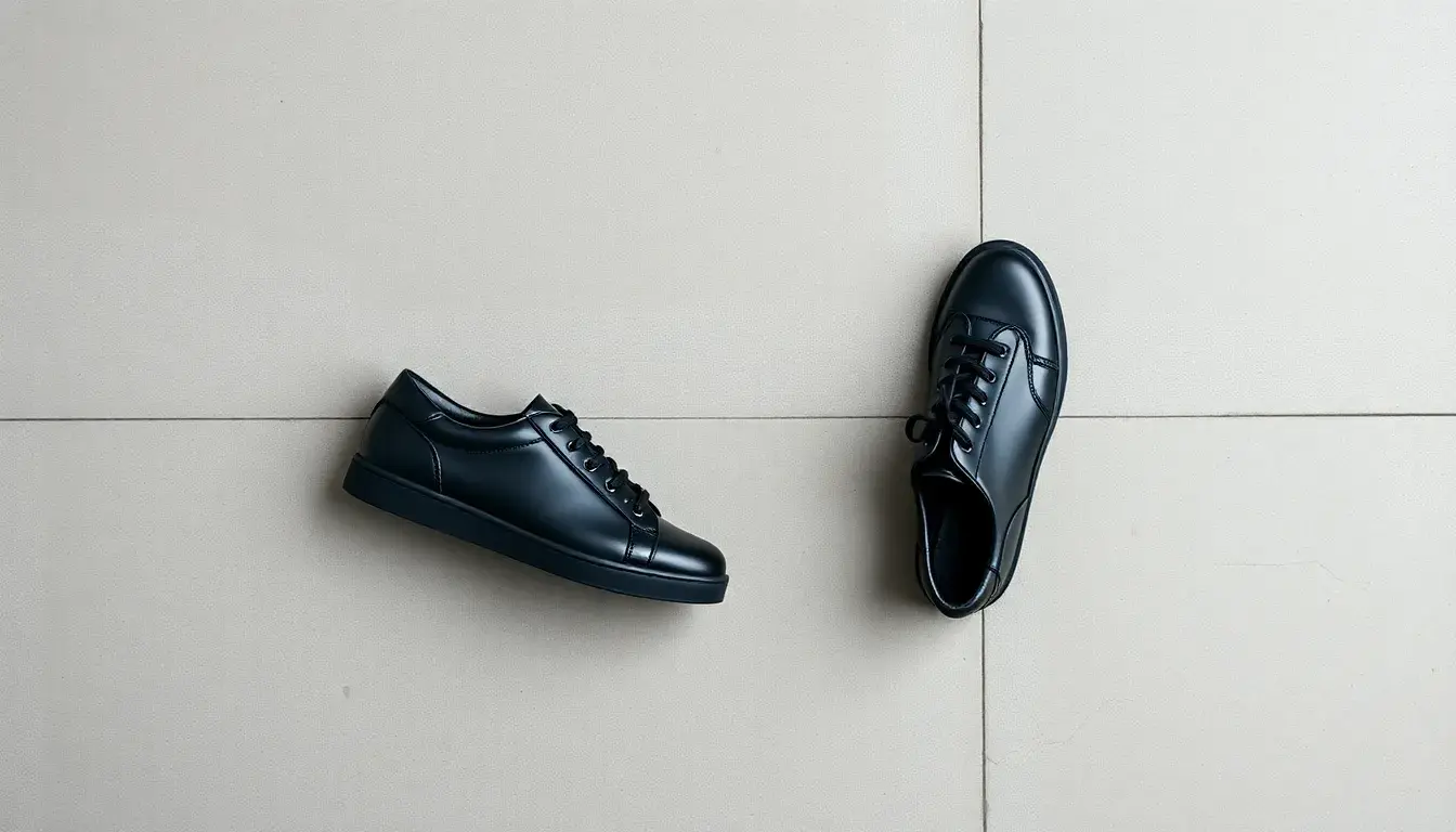 black leather trainers