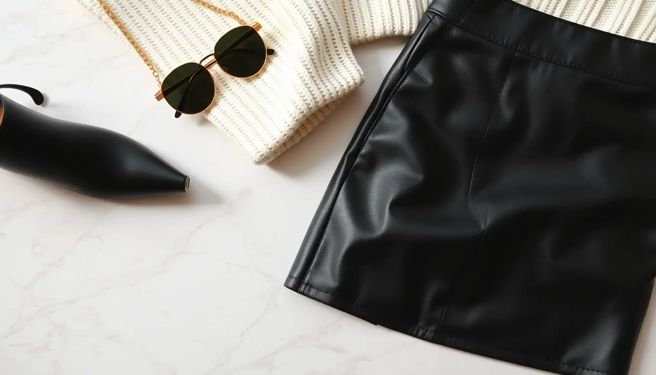 faux leather skirt