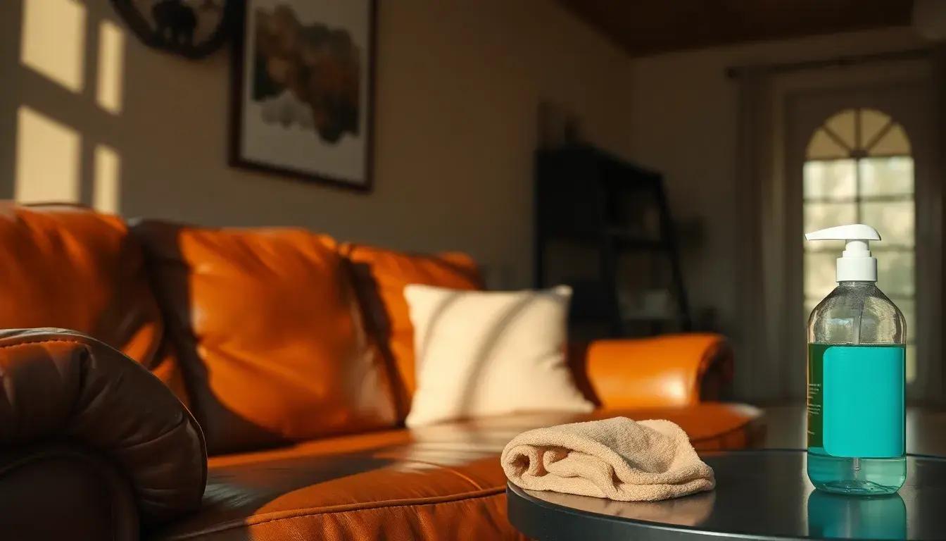 how to clean a leather settee