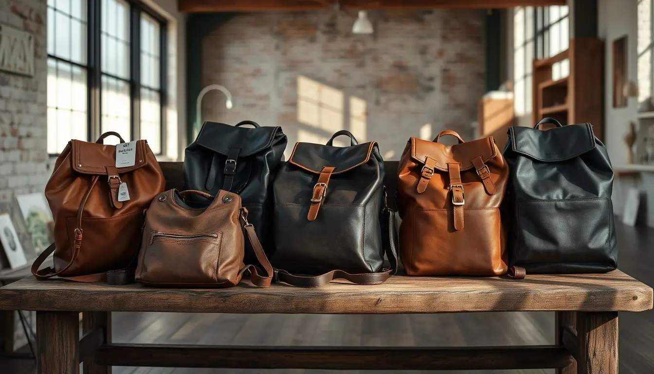 leather backpack purse
