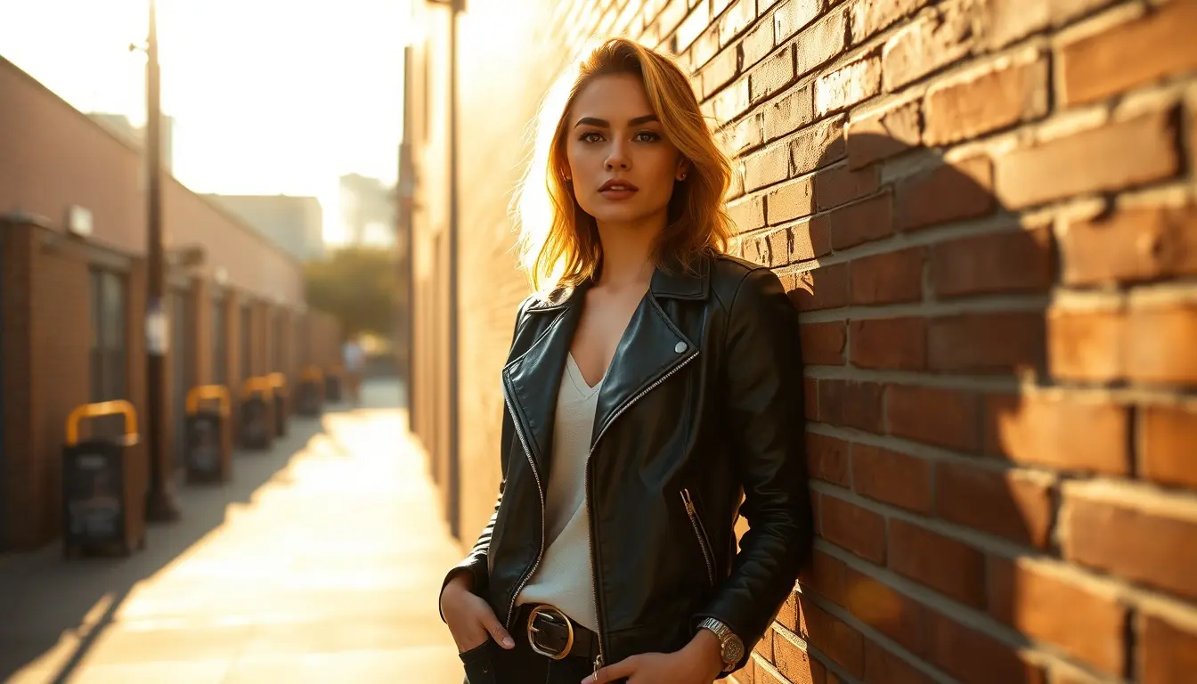 leather bomber jacket women