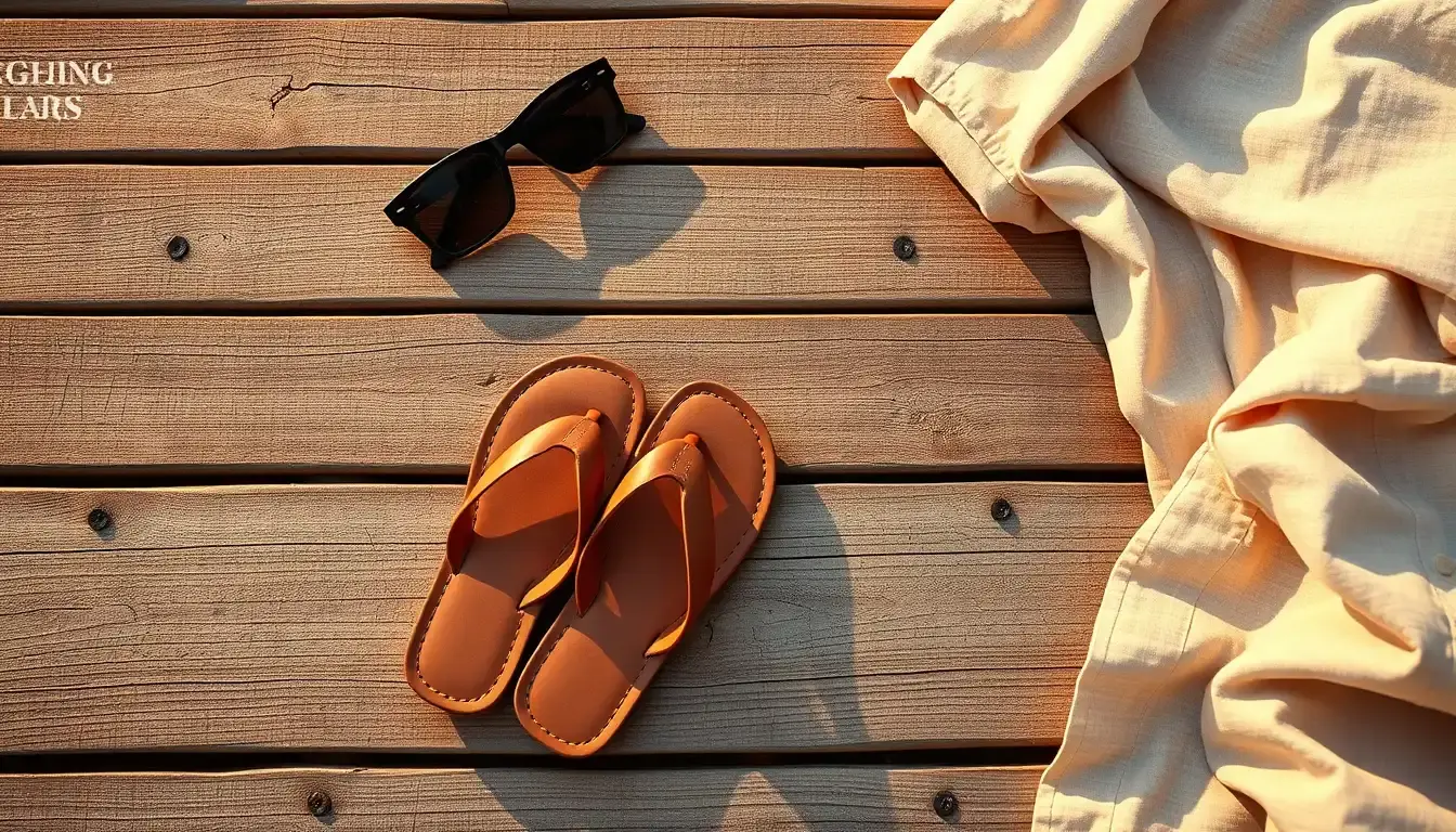 leather flip flops