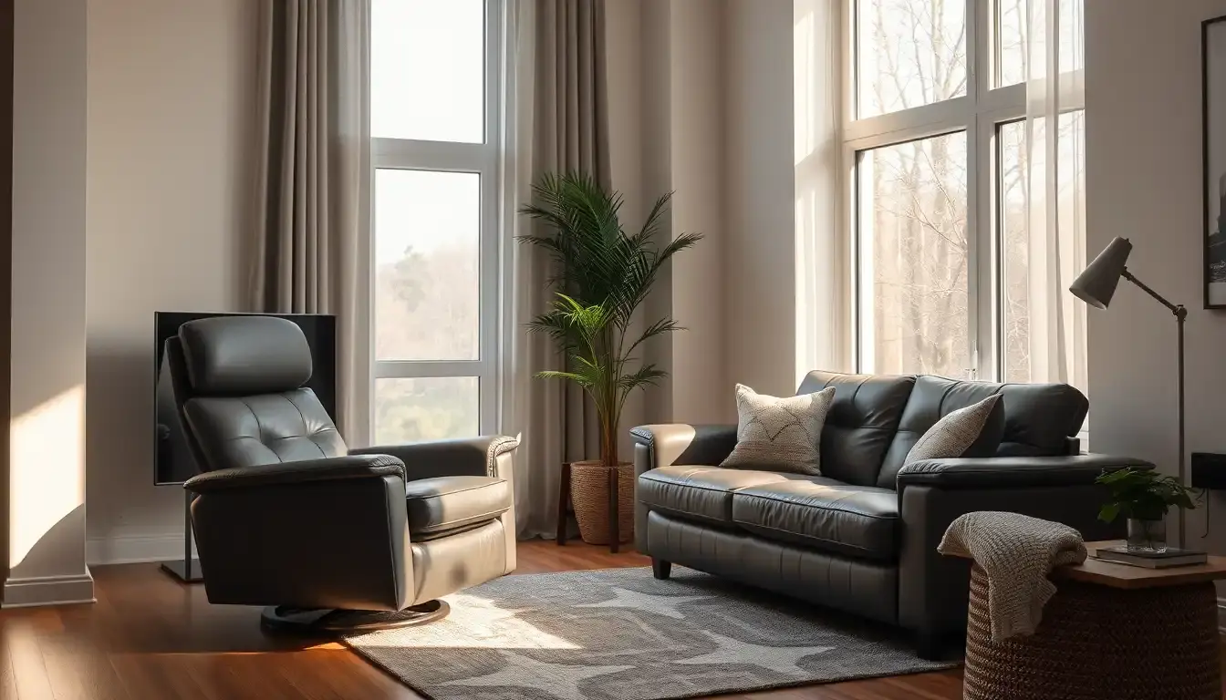 leather settee recliner