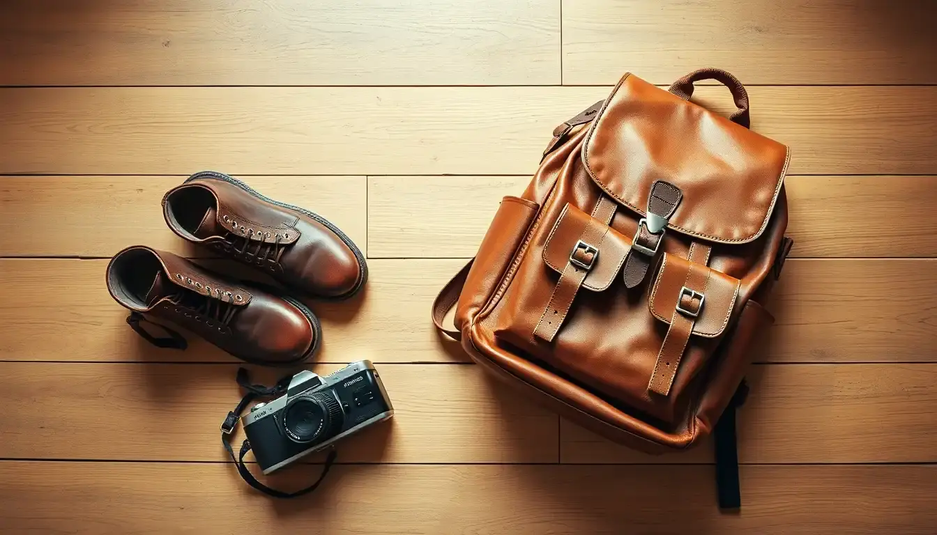 mens leather backpack