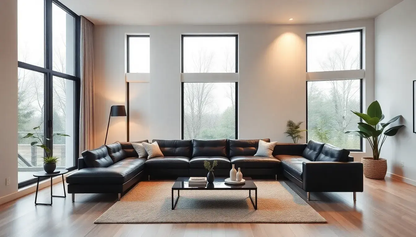 modern leather sofa