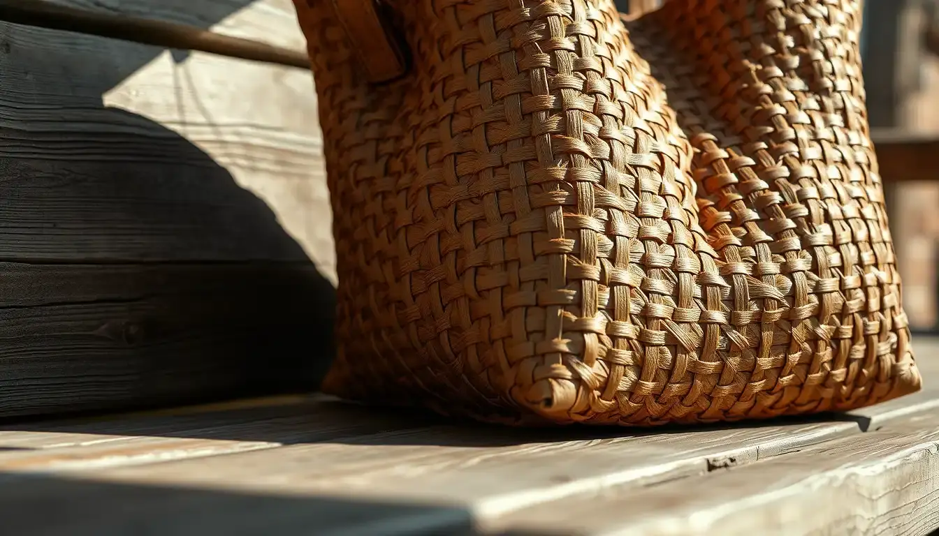 woven leather bag