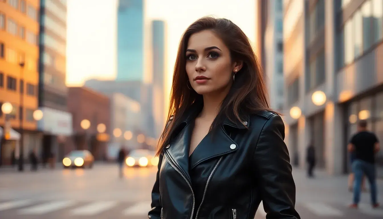 faux leather jacket female