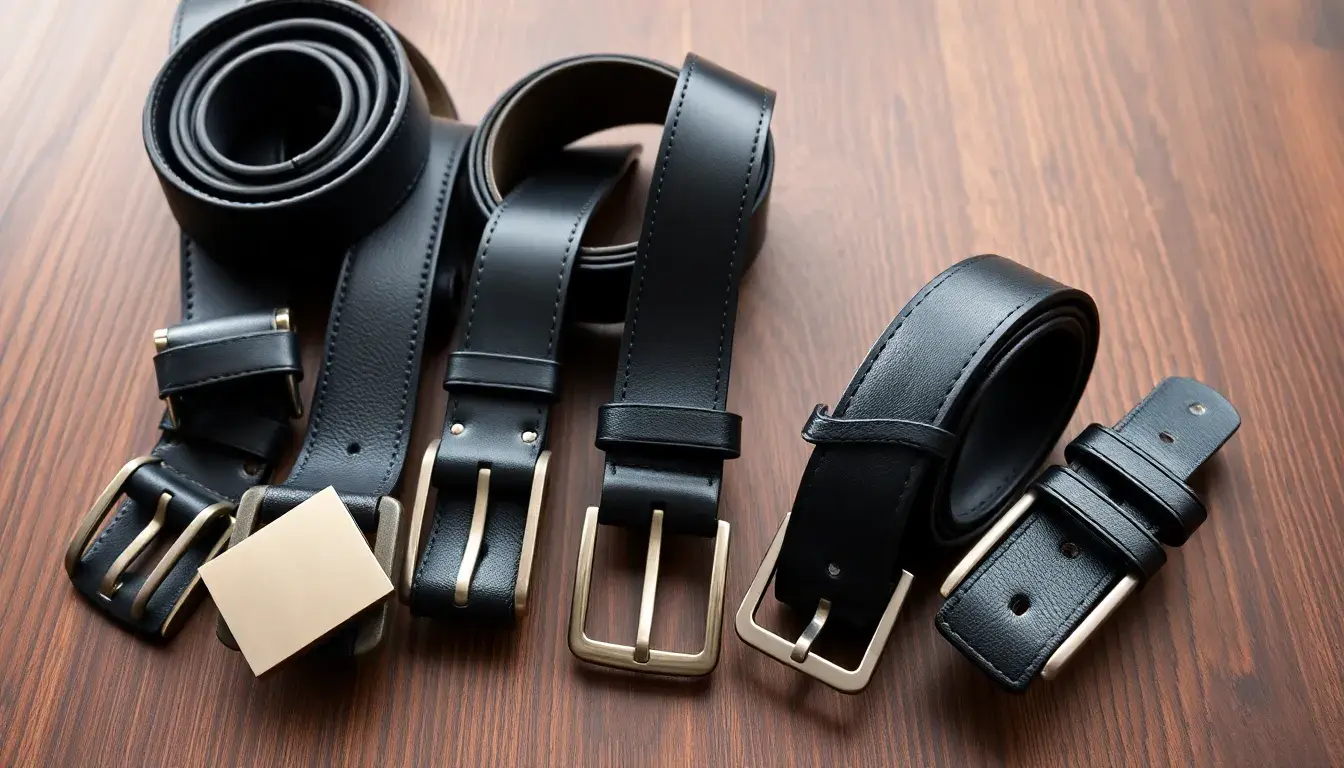 black leather belt