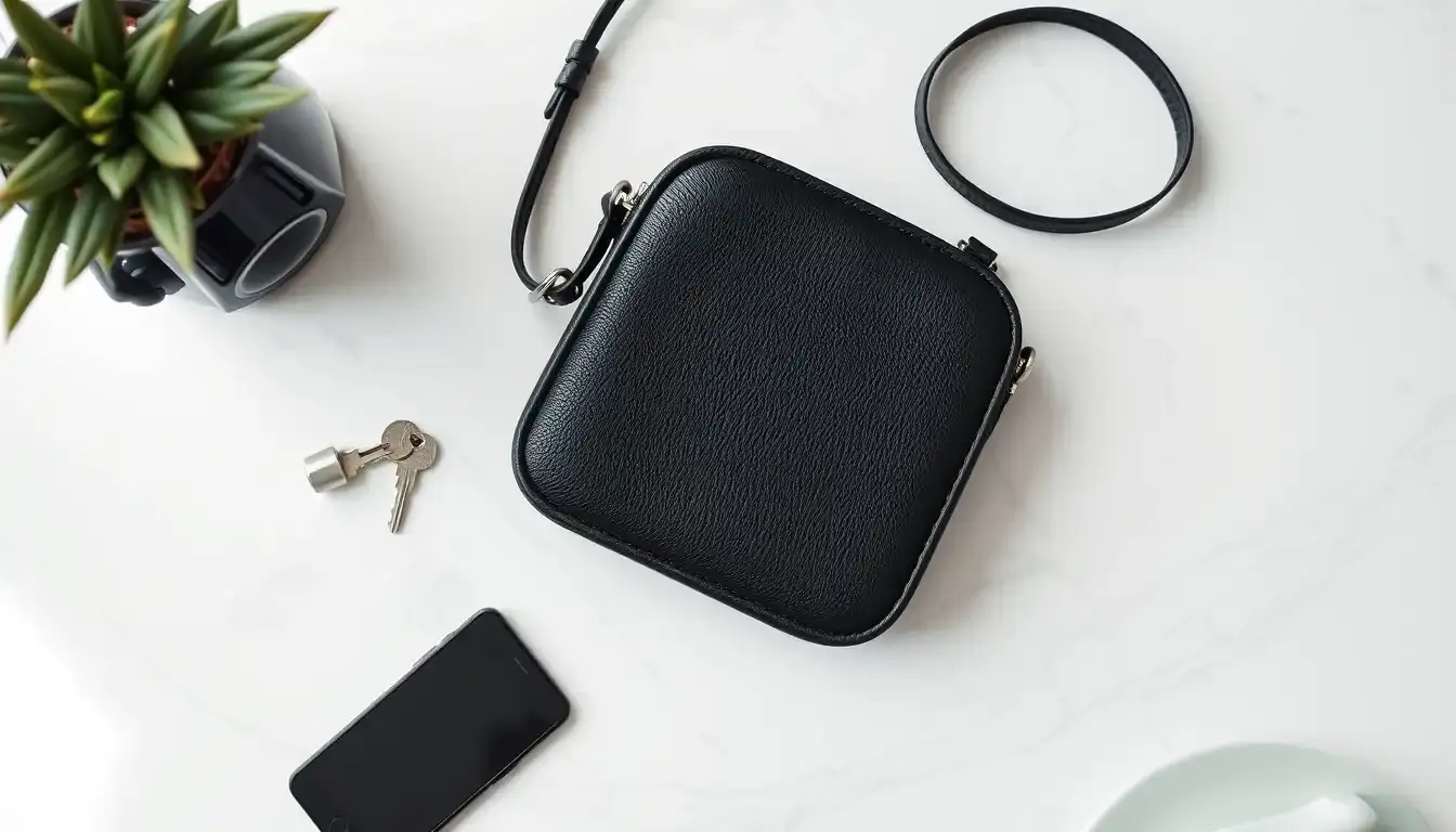 black leather crossbody bag