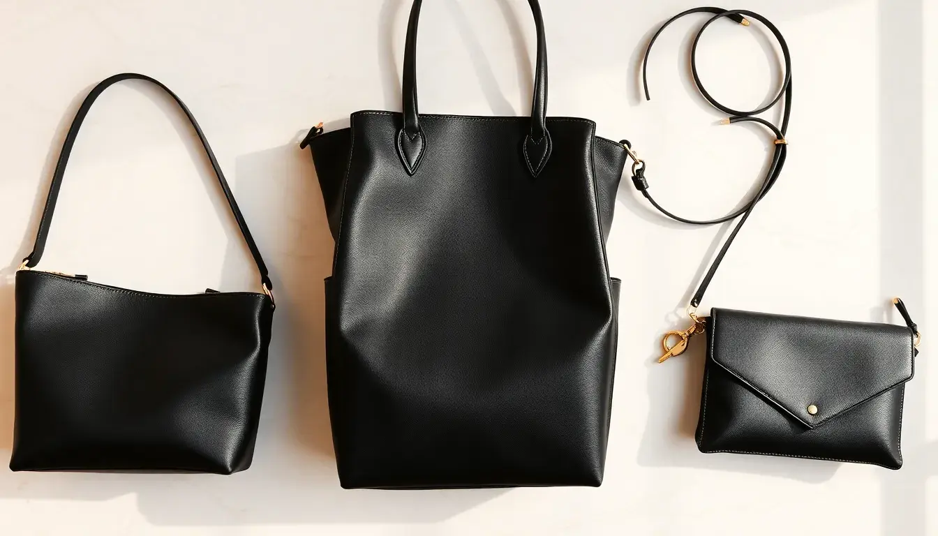 black leather purse