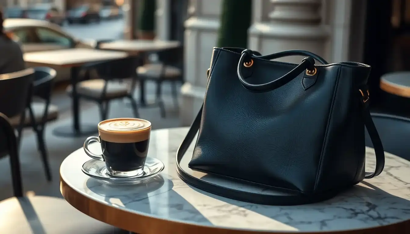 black leather shoulder bag
