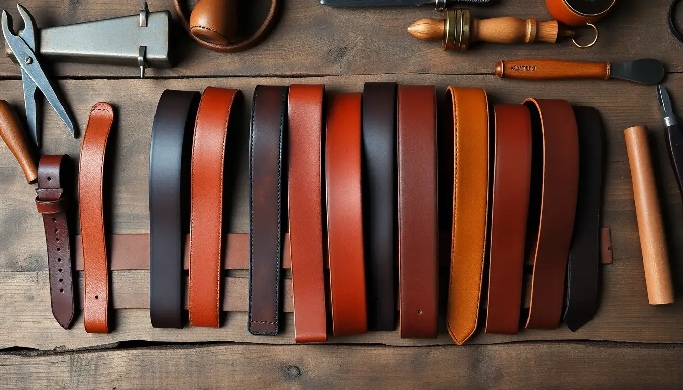 brown leather belt