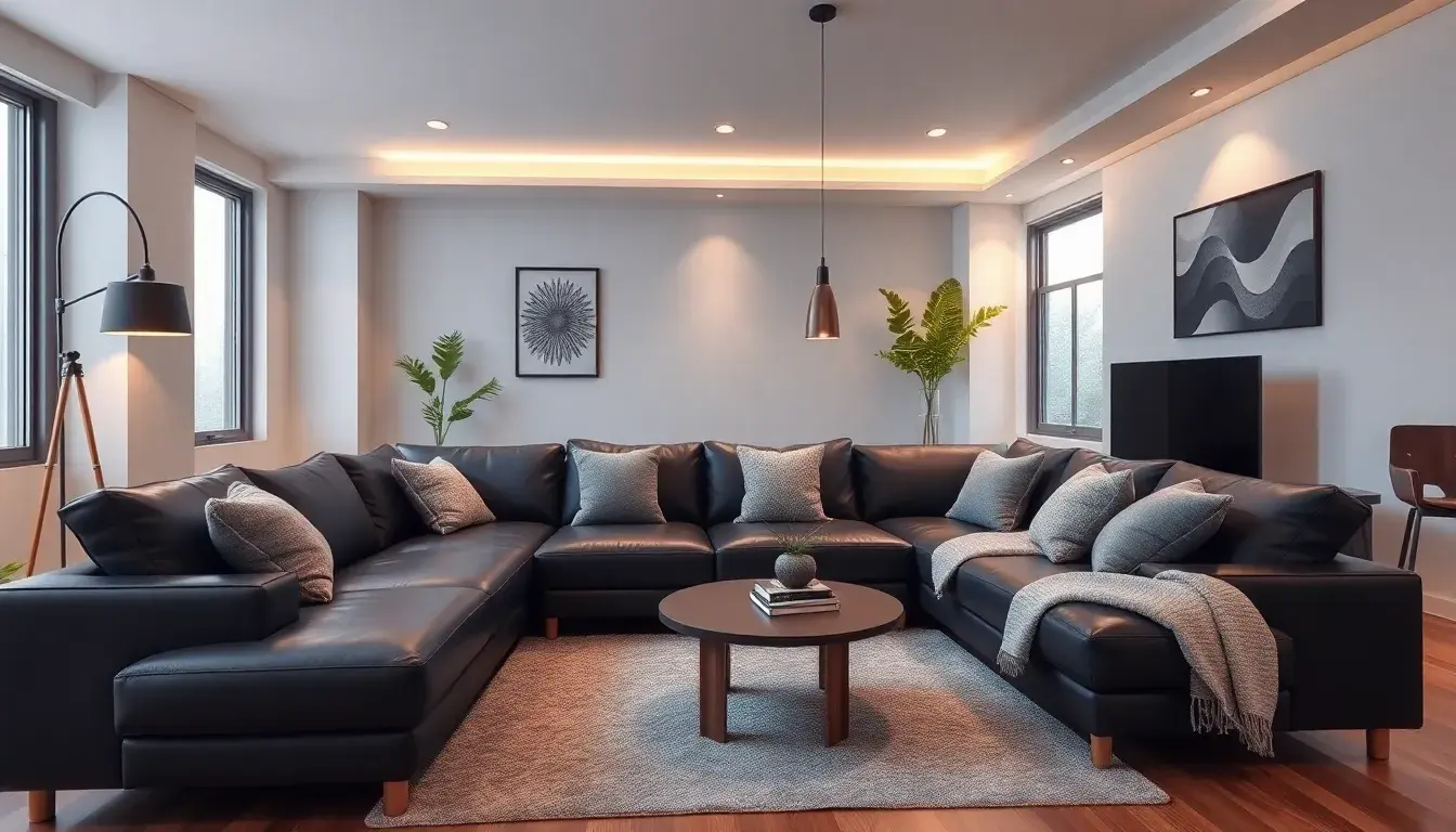 faux leather sectional